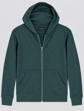Unbound Merino S Green Full Zip Hooded Sweatshirt Wool Blend NWT